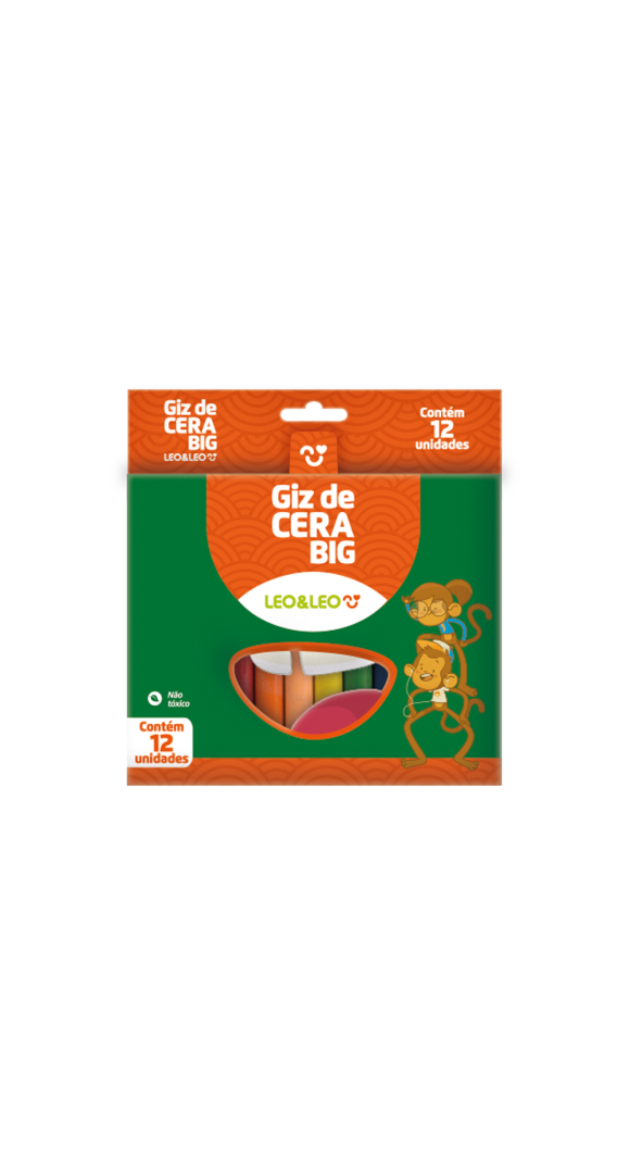 GIZ DE CERA 12 CORES GROSSO LEO&LEO