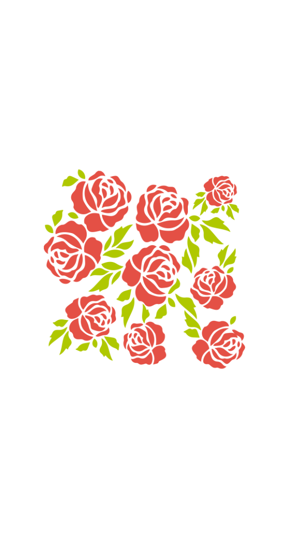 STENCIL 130X130MM 30001 - 1181 ROSAS 1 FLORAL