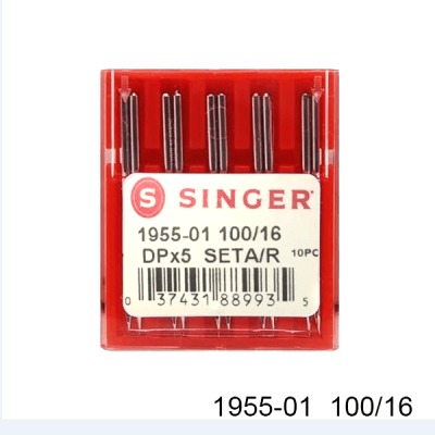 AGULHA DE MAQUINA SINGER PARA COSTURA 1955 Nº16 RETA CABO GROSSO ENV/10