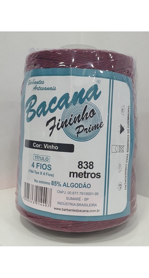 BARBANTE FININHO VINHO 4 FIOS 600G.