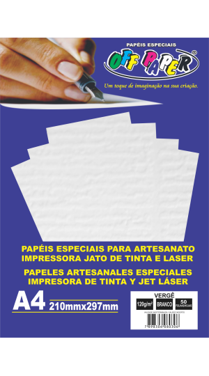 PAPEL VERGE BRANCO OFFPAPER 120G.