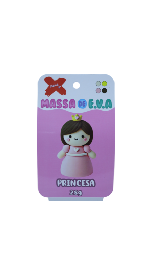 MASSA DE EVA BLISTER POTE C/4 CORES 28GR. PRINCESA MAKE MAIS
