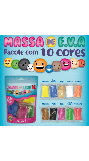 MASSA DE EVA 50G. 10 CORES 13022 MAKE MAIS