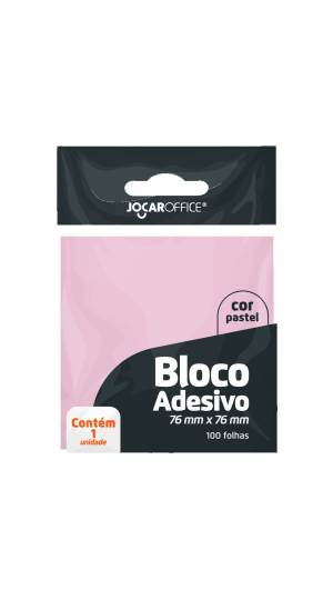 BLOCO ADESIVO ROSA PASTEL 76X76MM JOCAR